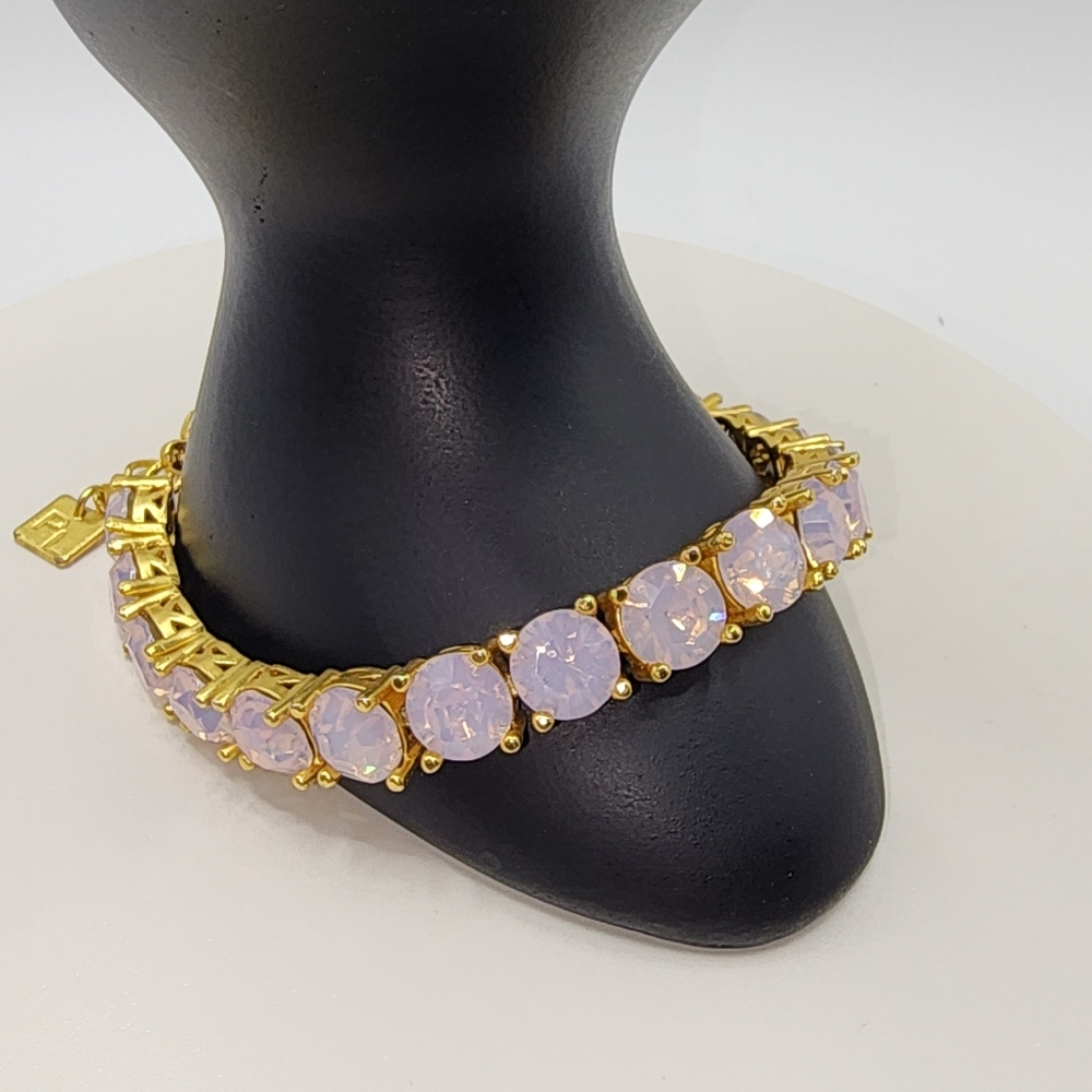 Park Lane Pink Opal Impression Bracelet. 40 Carats Of Bling. 7" W/ 2" Extension